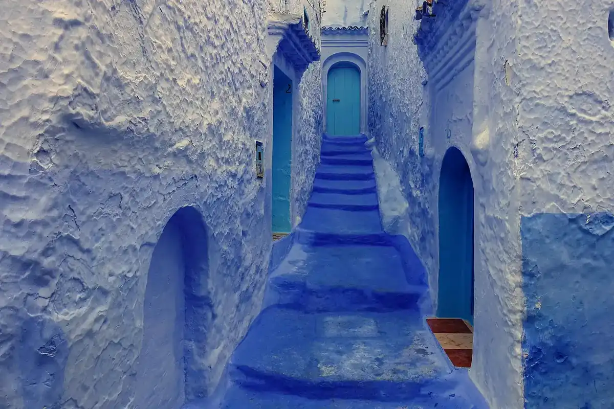 Blue streets in Chefchaouen, Morocco