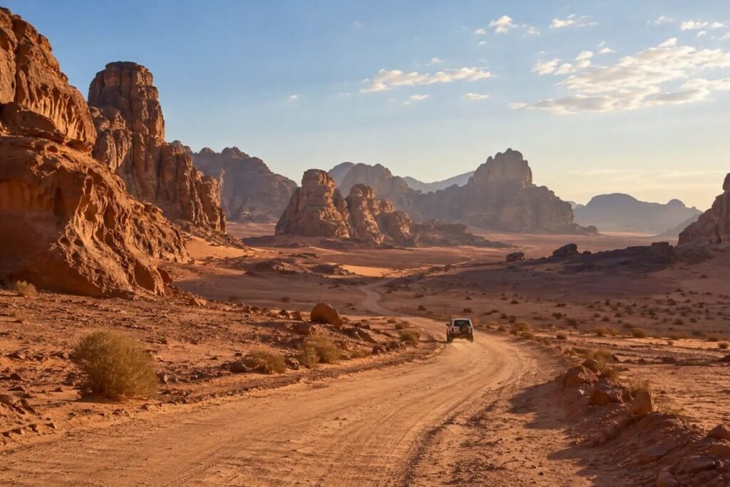 Jordan road trip through the sandstone landscape of Wadi Rum